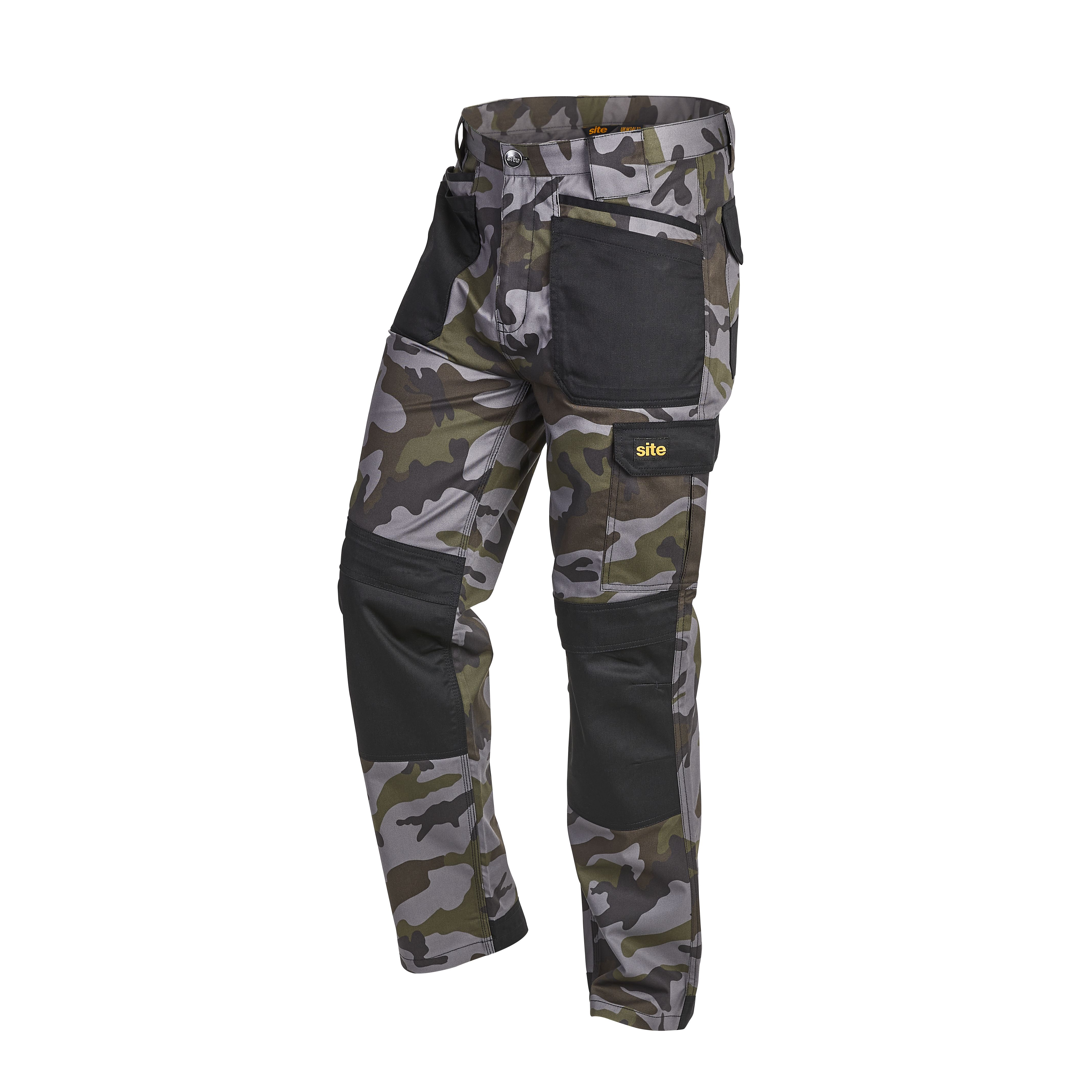 Site Harrier Camouflage Men's Multi-Pocket Trousers, W34" L32" | Compare The Build