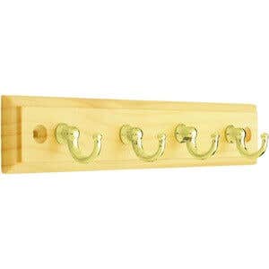 4 Small Brassl Key Hooks On Ridged Wooden Pine Board - Decorails Price Comparisons | Compare The Build