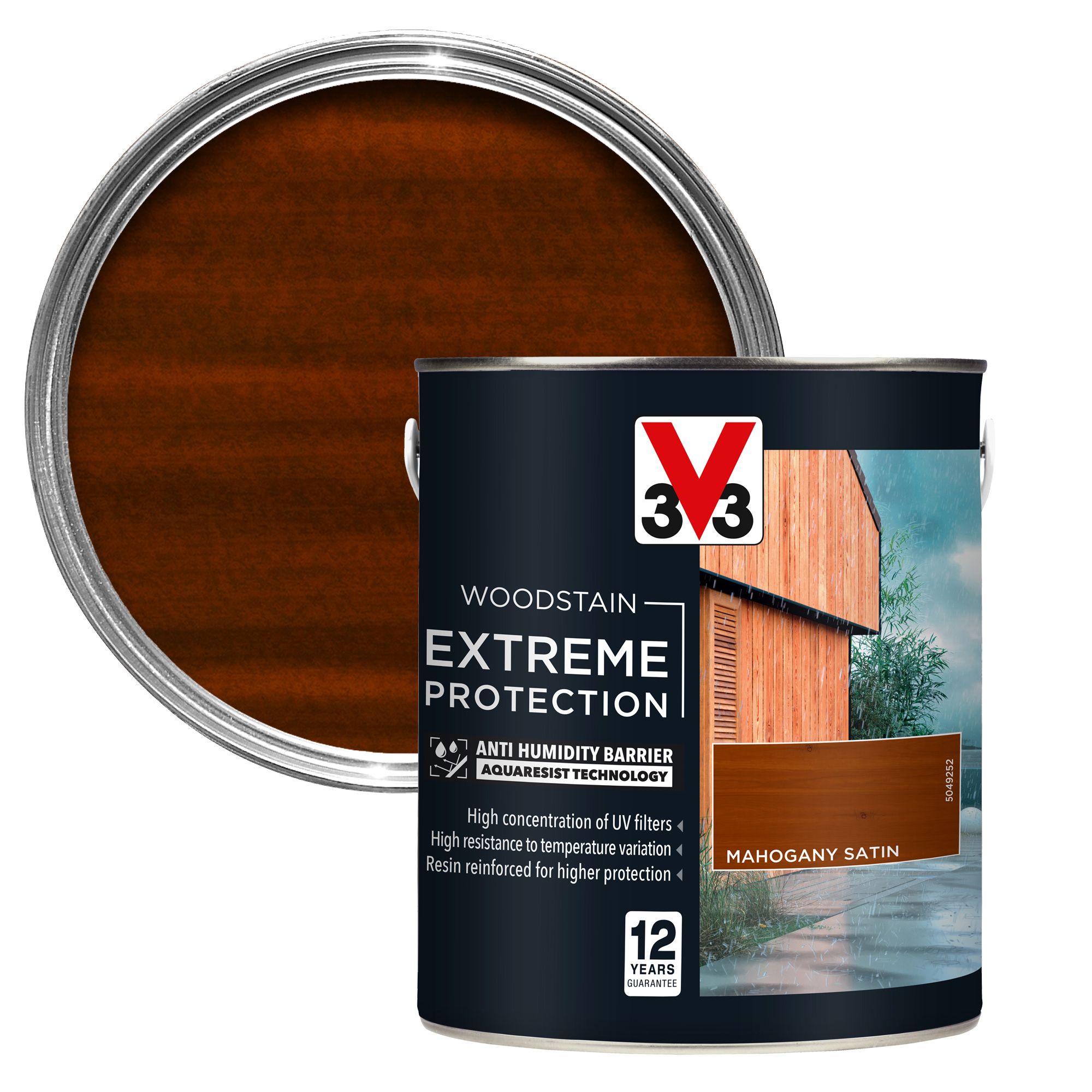 V33 Extreme Protection Mahogany Satin Wood Stain, 2.5L | Compare The Build