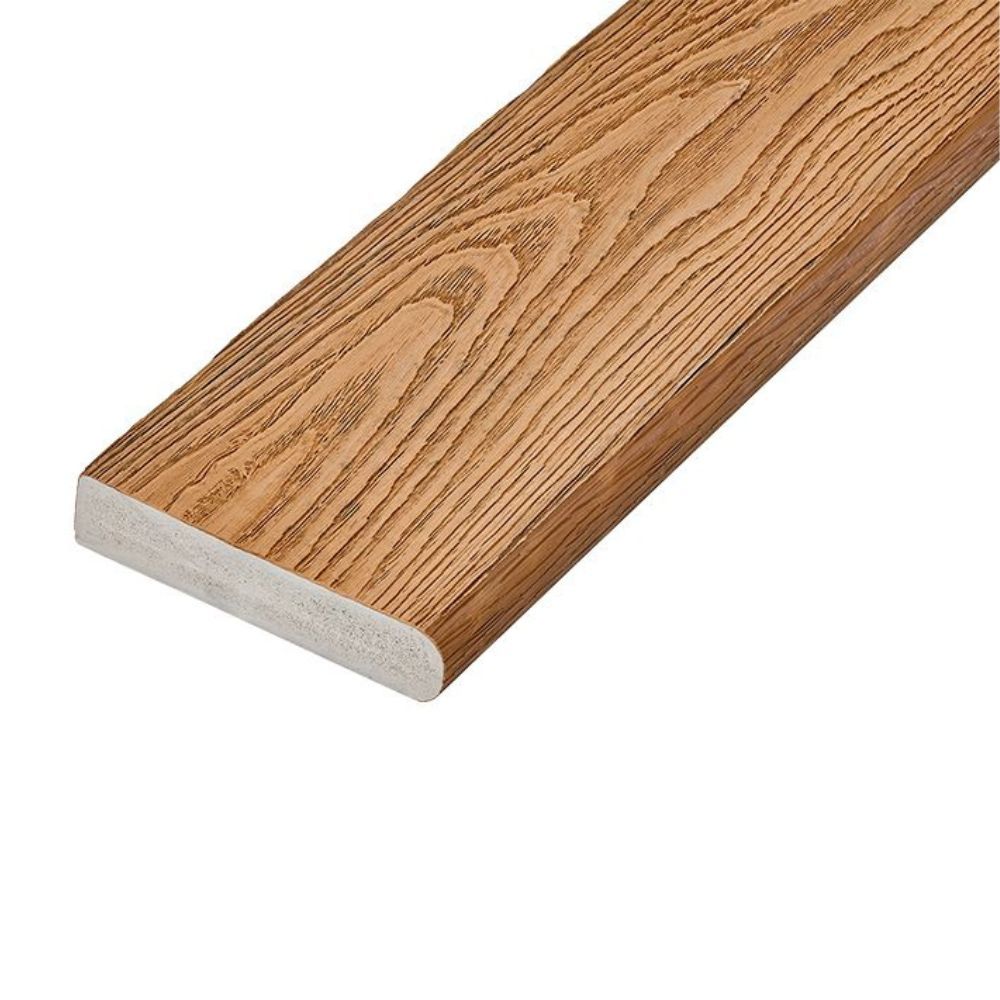 Premium Woodgrain Effect Bullnose Board Capstock PVC-ASA 3600mm x 150mm x 32mm - Chestnut Price Comparisons | Compare The Build