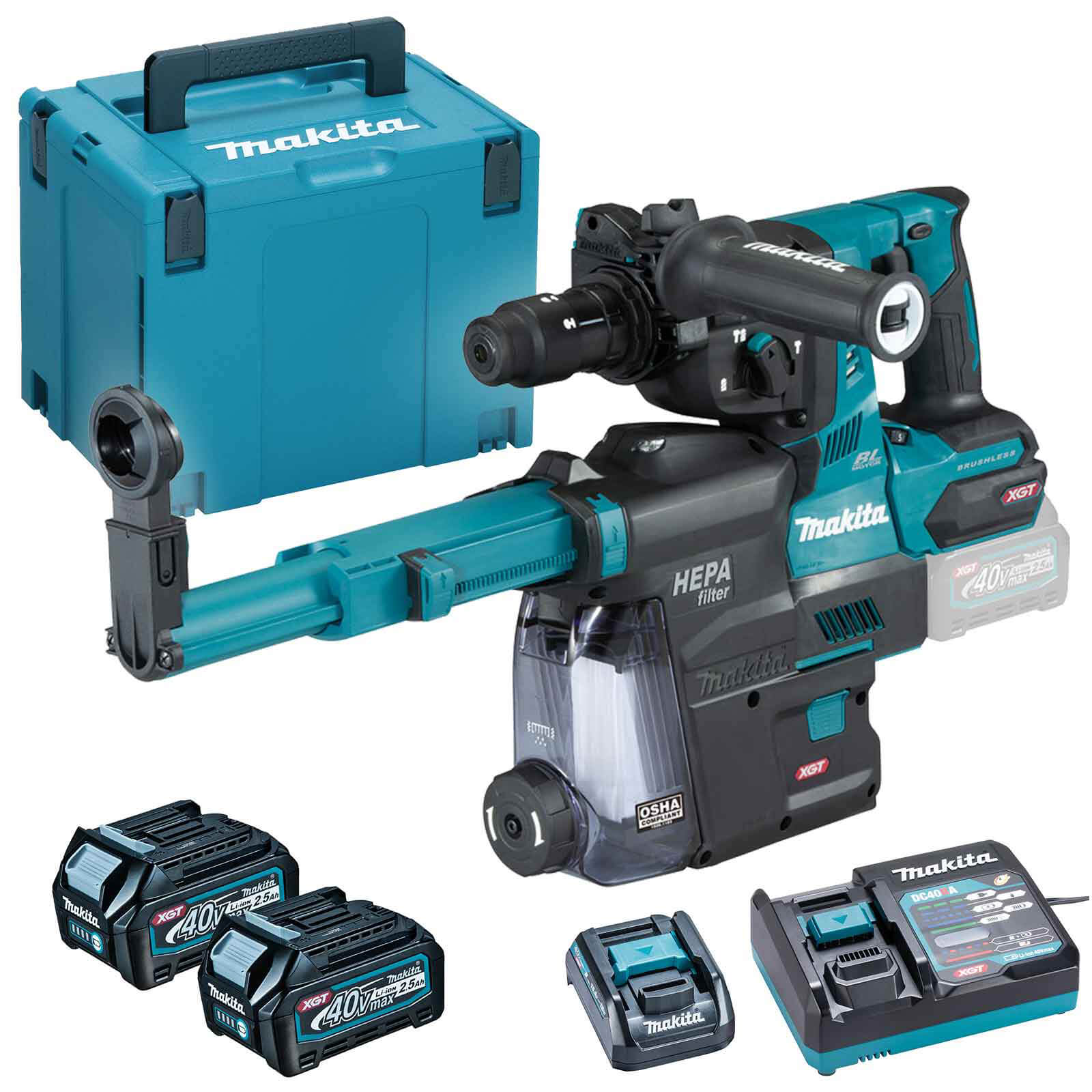 Makita HR004G 40v Max XGT Cordless Brushless SDS Plus Rotary Hammer Drill 2 x 2.5ah Li-ion Charger Case | Compare The Build