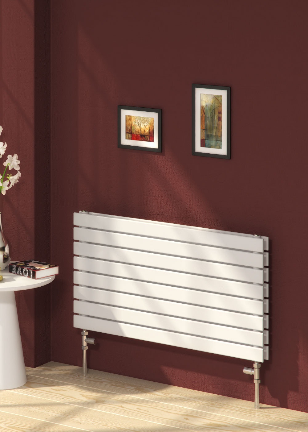 Reina Rione Horizontal Designer Radiator, White, 544mm x 1400mm Price Comparisons | Compare The Build