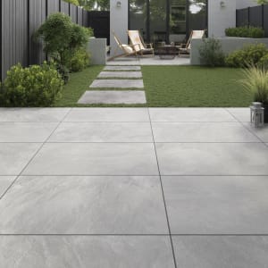 Lava Grey Glazed Outdoor Porcelain Paving Tile 600 x 900 x 20mm - Pack of 2 Price Comparisons | Compare The Build