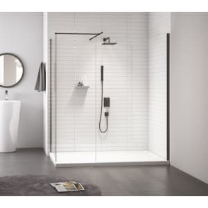 Nexa By Merlyn 8mm Black Frameless Wet Room Shower Screen Only - 2015 x 700mm | Compare The Build