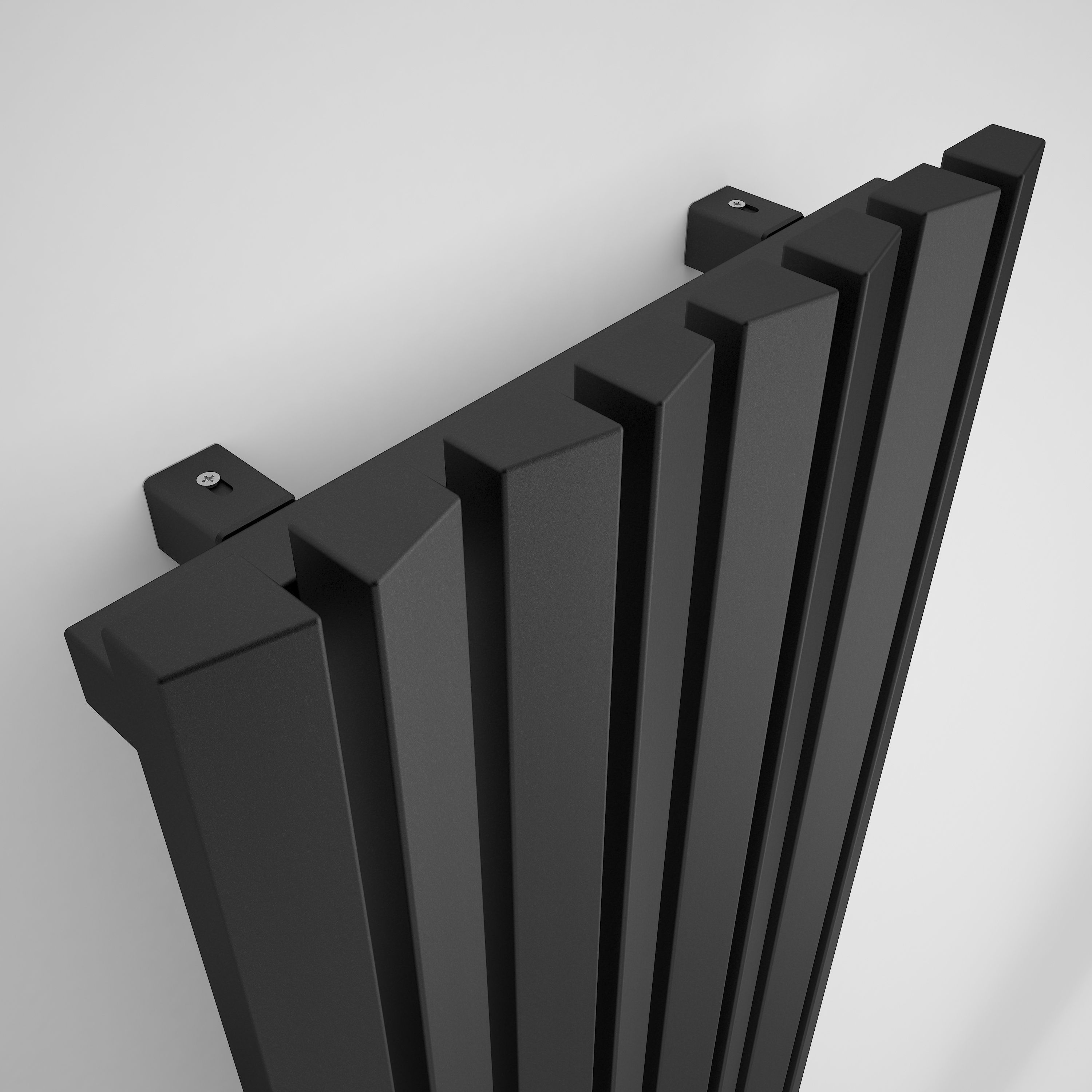 Terma Durham Vertical Radiator, Metallic Black (W)425mm (H)1800mm | Compare The Build