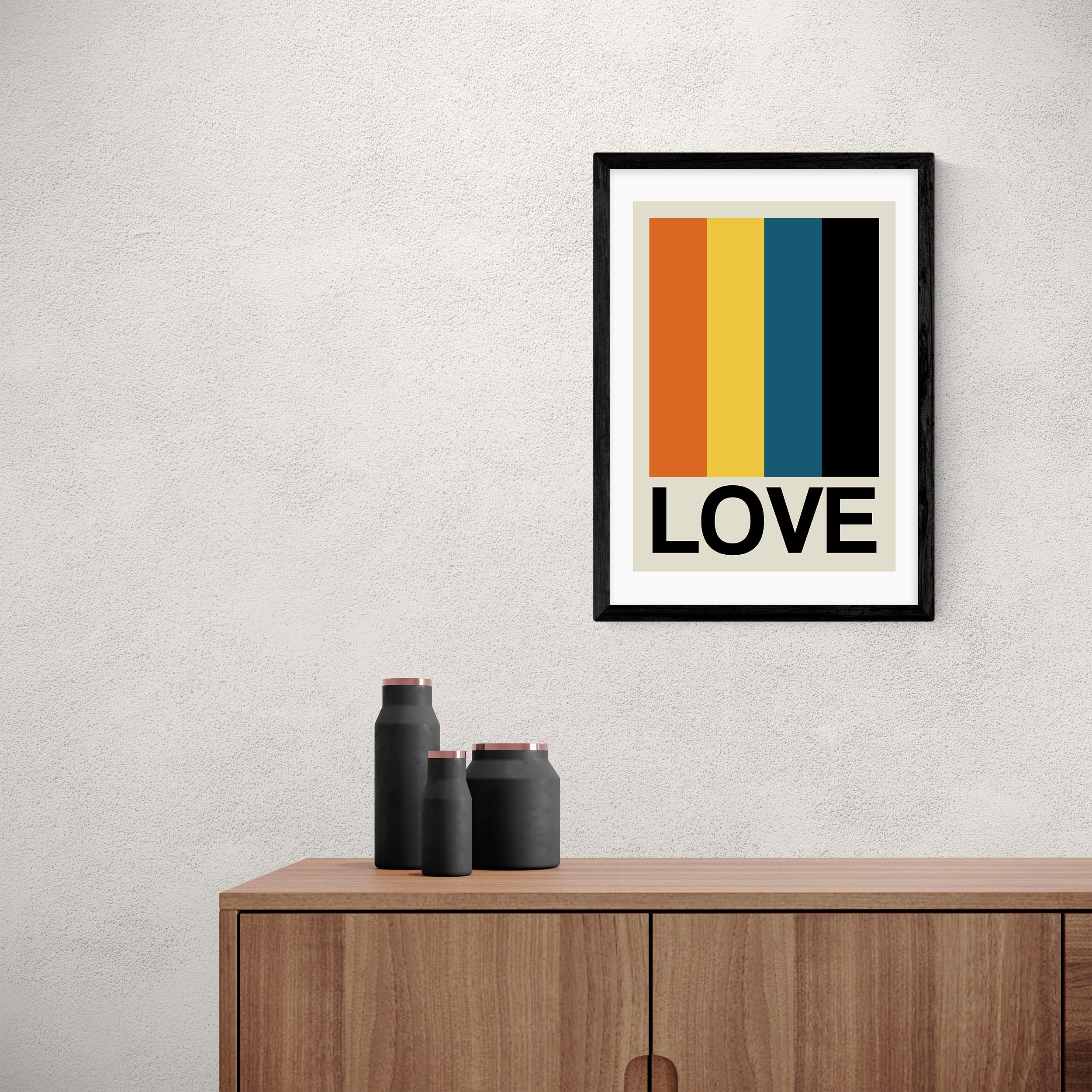 East End Prints Retro Stripe LOVE Sundaze Print MultiColoured Price Comparisons | Compare The Build