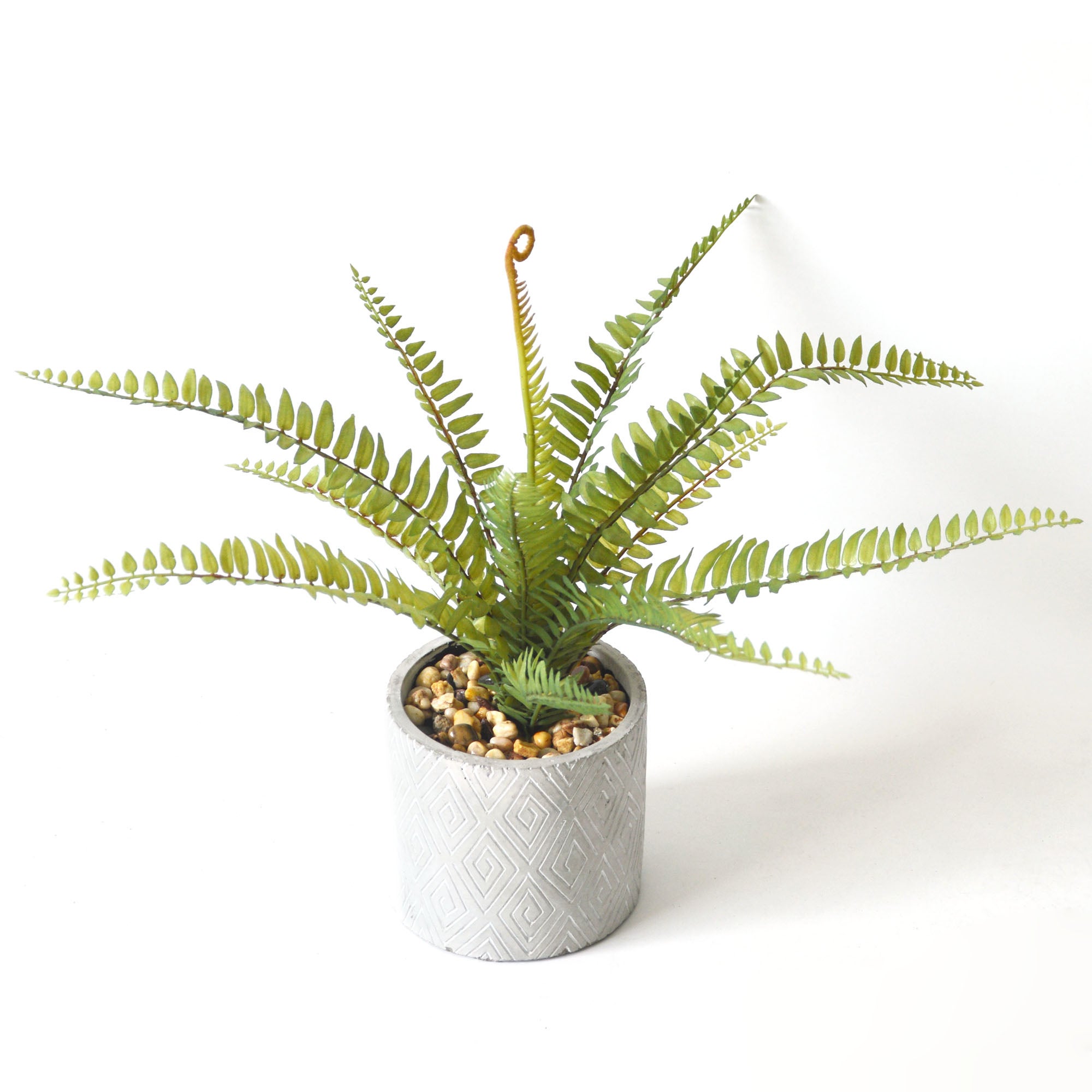 Artificial Fern Green in Zig Zag Pot 40cm Green Price Comparisons | Compare The Build