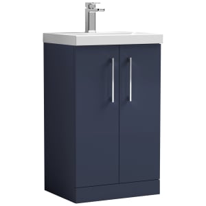 Nuie Arno Midnight Blue 2 Door Vanity Unit & Basin - 840 x 510mm Price Comparisons | Compare The Build