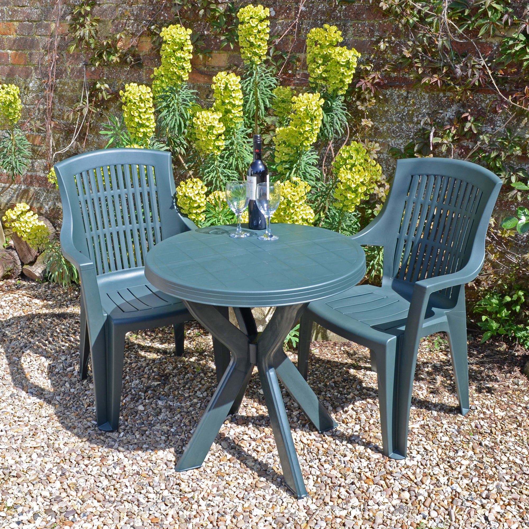 Tivoli 2 Seater Green Bistro Set with Parma Chairs Green Price Comparisons | Compare The Build