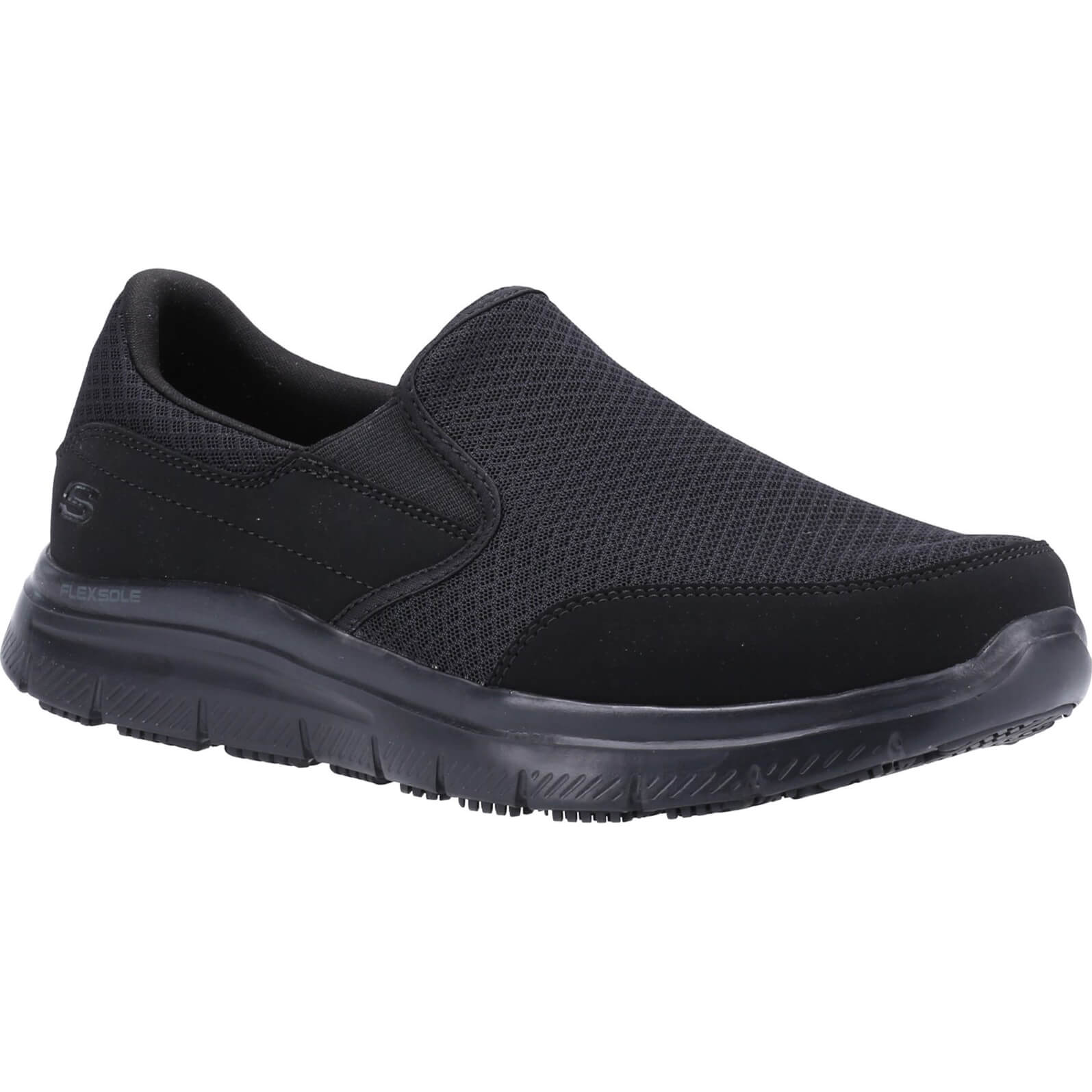 Skechers McAllen Mens Slip Resistant Wide Fit Shoes Black Size 9 | Compare The Build