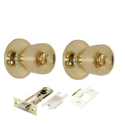 Brass Effect Brass Round Internal Door Knob, Set | Compare The Build