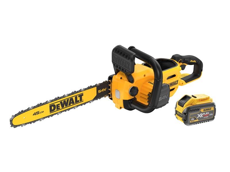 DeWalt DCMCS574 54v XR Cordless FLEXVOLT High Powered Chainsaw 450mm 1 x 9ah Li-ion Charger Price Comparisons | Compare The Build