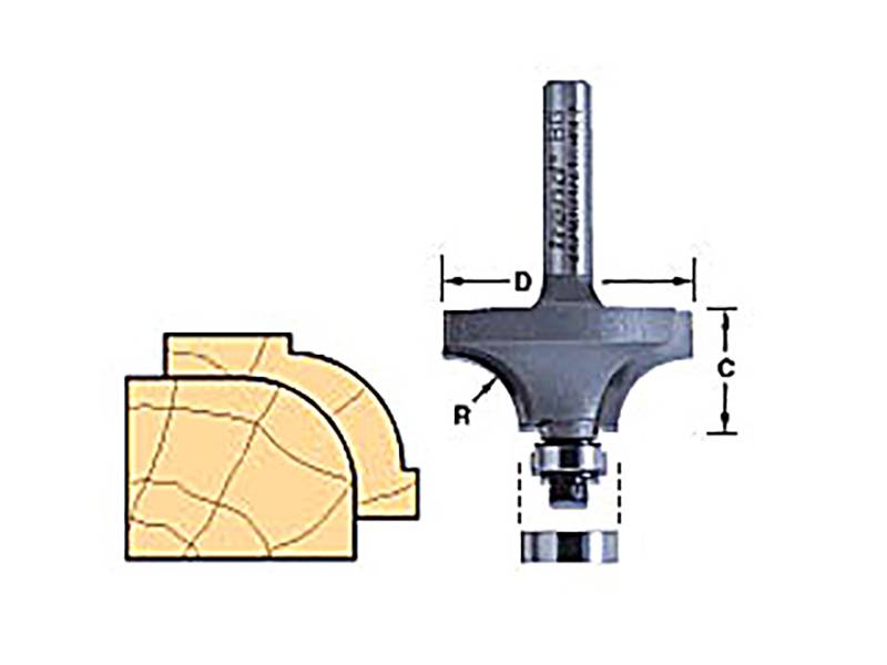 Trend TRE4615014TC 46/150 x 1/4 TCT Bearing Guided Ovolo & Round Over 12.7mm Radius | Compare The Build