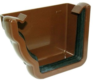 FloPlast Ogee Gutter External Stopend Left Hand - 110mm x 80mm Brown Price Comparisons | Compare The Build