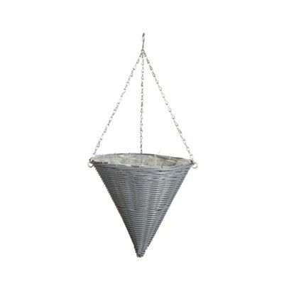 Gardman Grey Rattan Effect Hanging Basket, 35.56Cm Price Comparisons | Compare The Build