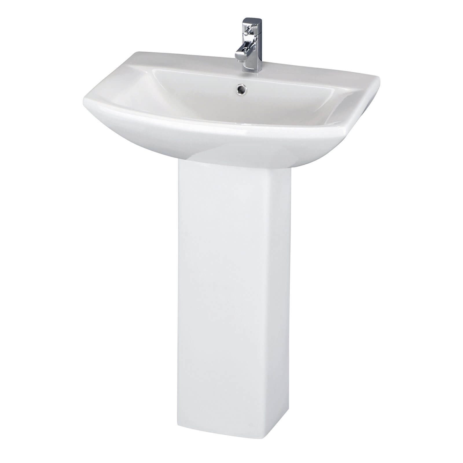 Balterley Destin 1 Tap Hole Basin and Full Pedestal - 600mm Price Comparisons | Compare The Build