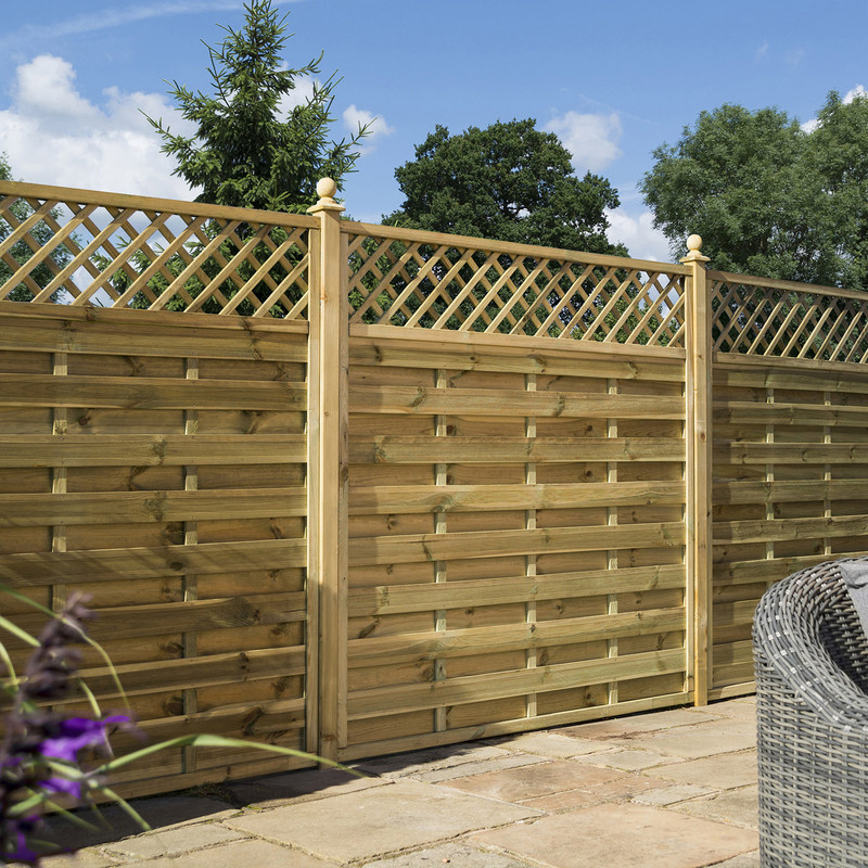 Rowlinson Halkin Fence Panel 6' x 4' - 120cm (h) x 180cm (w) x 4cm (d) (3 Pack) in Natural Timber Price Comparisons | Compare The Build