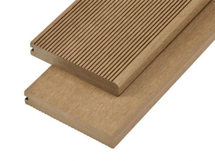 Solid Commercial Grade Bullnose Composite Decking Board 4000mm x 150mm x 25mm - Teak Price Comparisons | Compare The Build