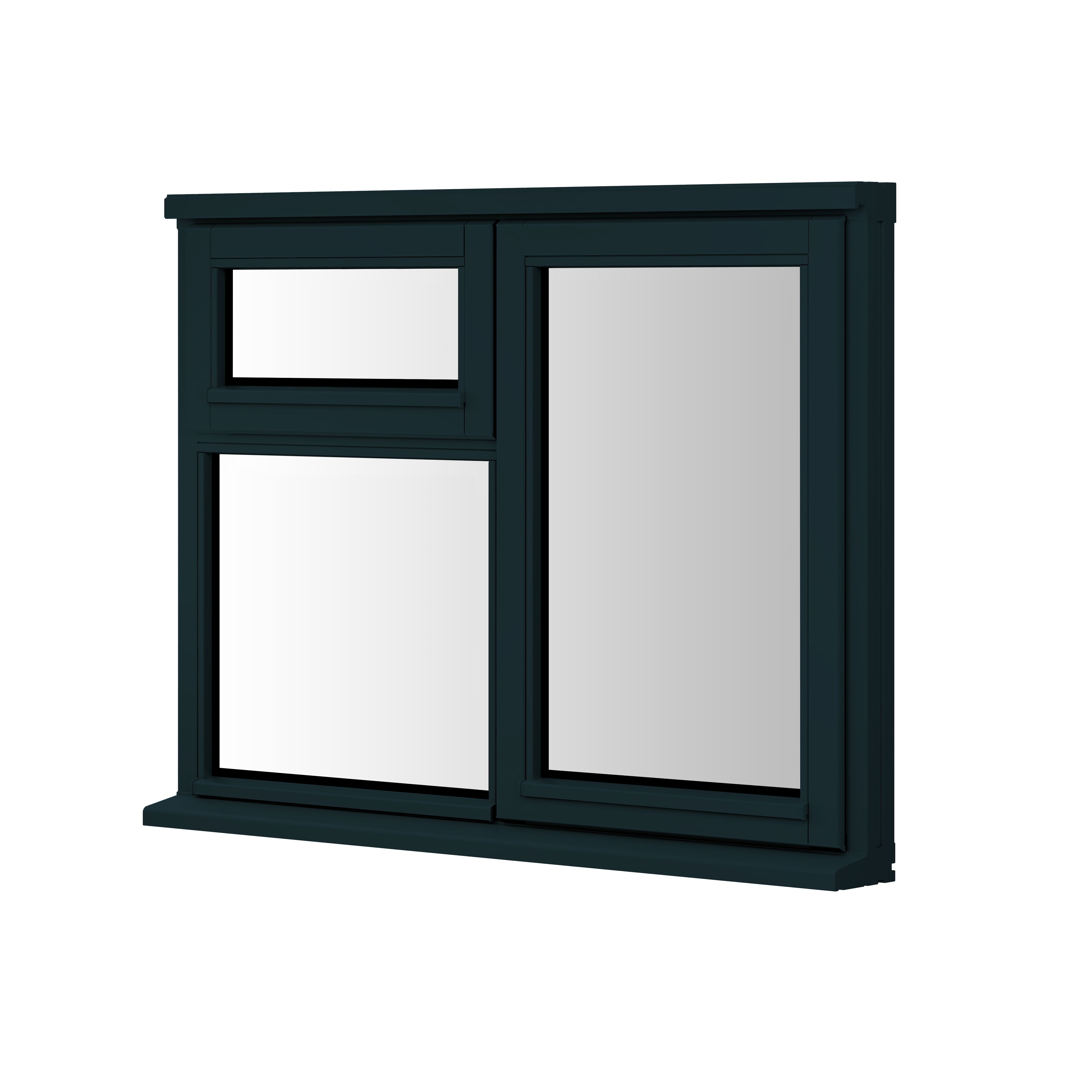 Clear Double Glazed Anthracite Grey Timber Right-Handed Window, (H)895mm (W)1195mm | Compare The Build