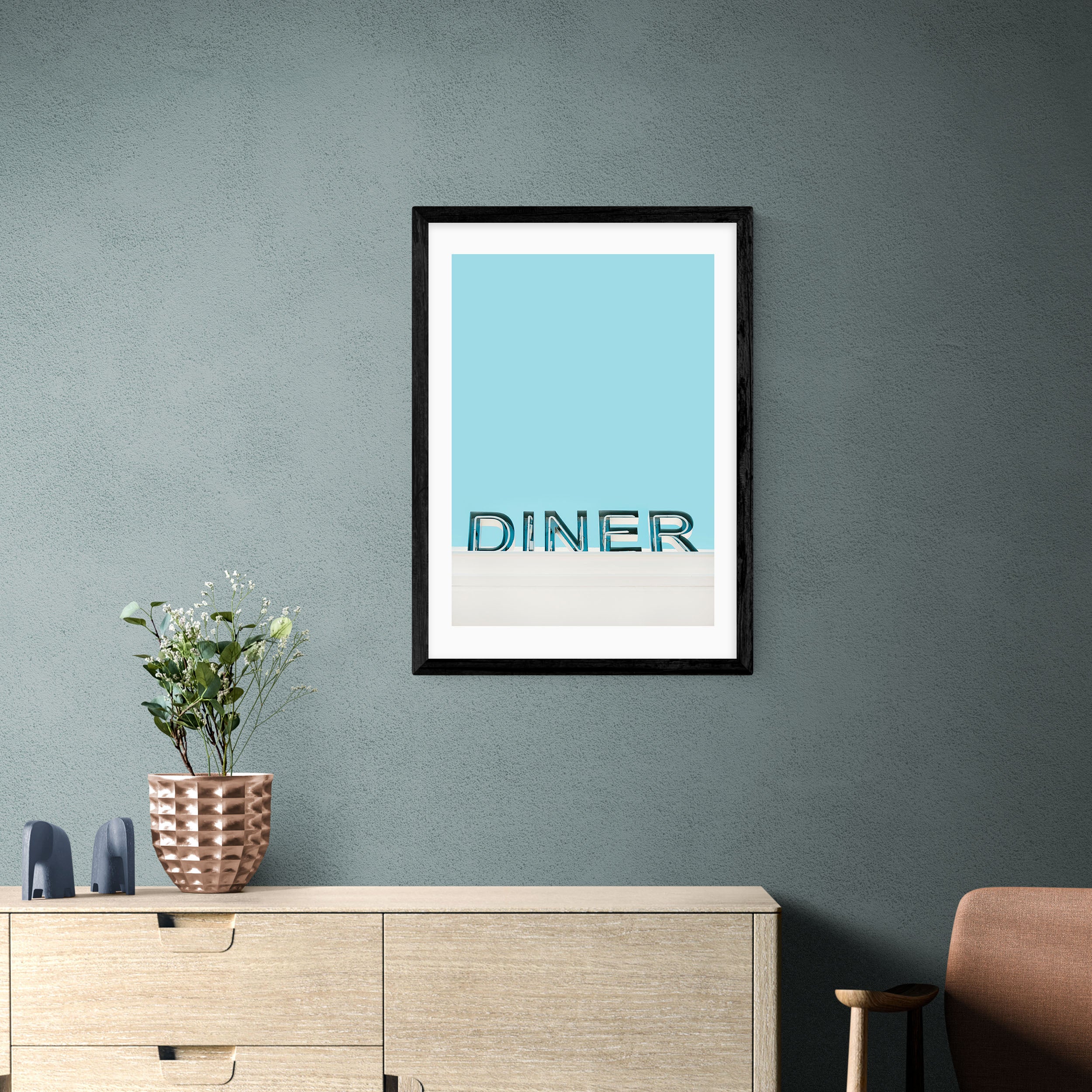 East End Prints Diner Print Blue Price Comparisons | Compare The Build