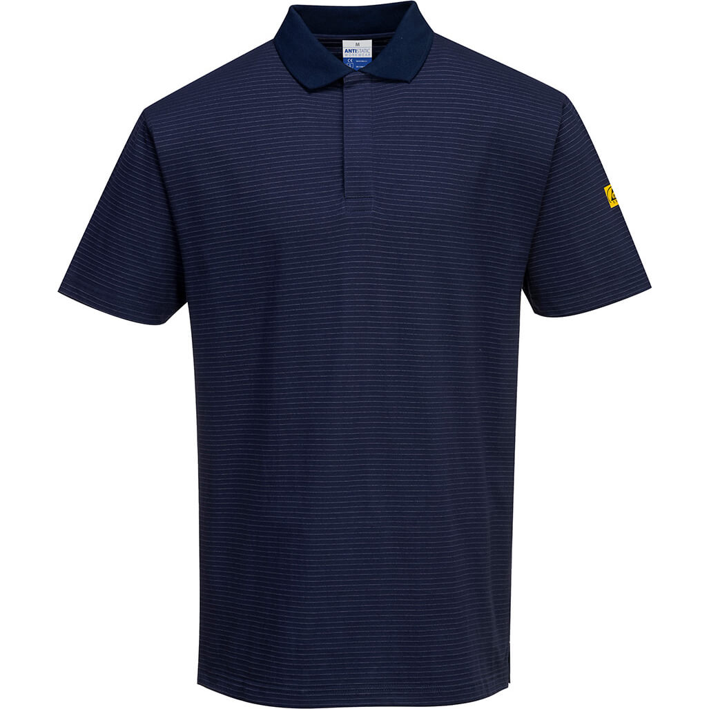 Portwest Mens Anti Static ESD Polo Shirt Navy S Price Comparisons | Compare The Build