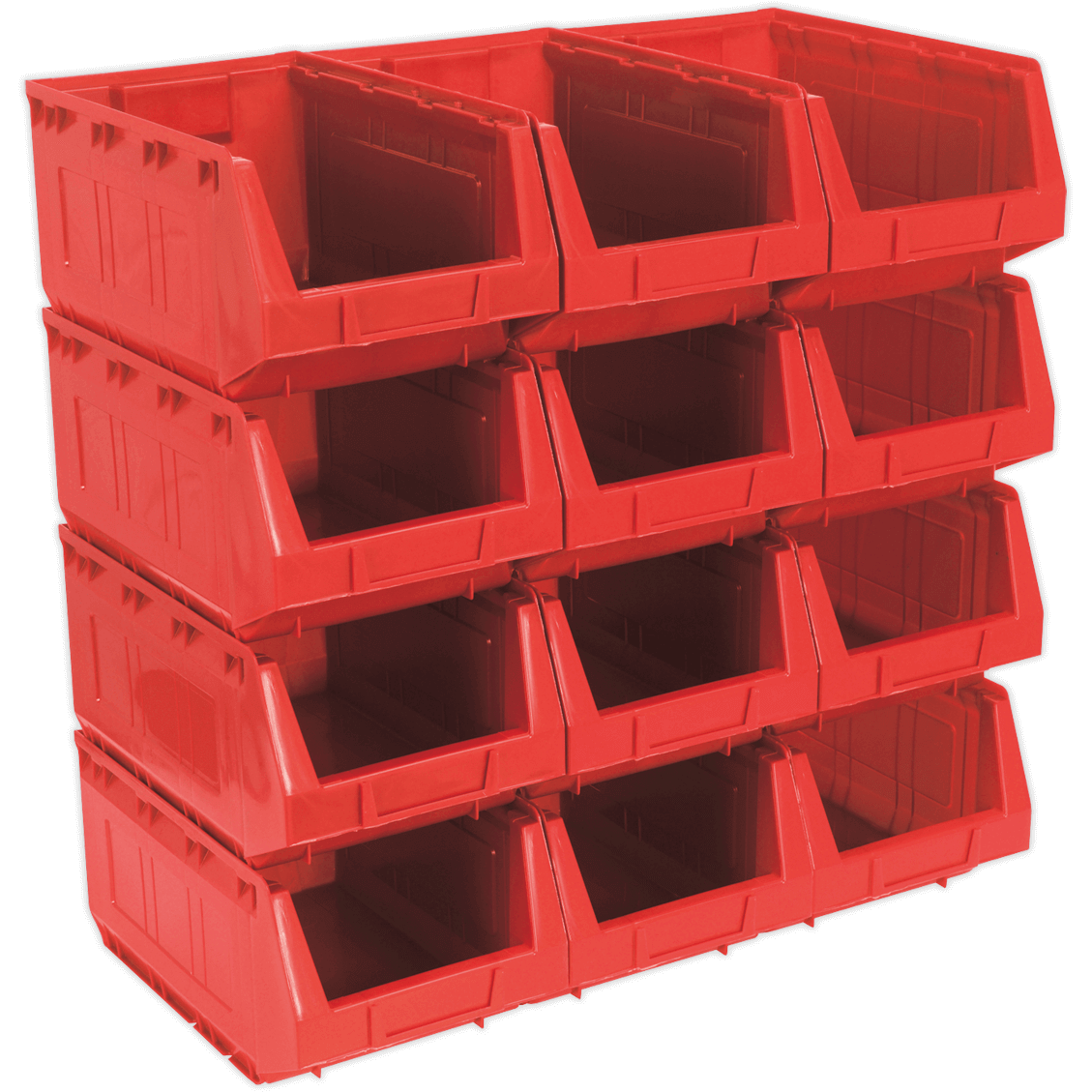 Sealey Plastic Storage Bin 209 x 356 x 164mm RED Pack of 12 Price Comparisons | Compare The Build