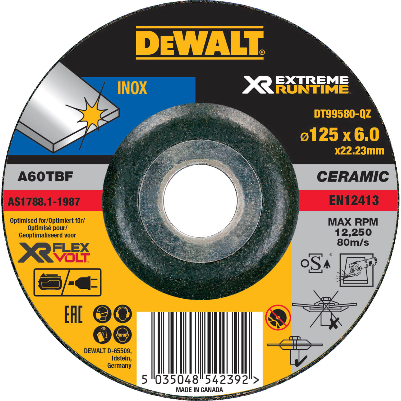 DeWalt Extreme Runtime 125mm x 6mm Metal Grinding Disc | Compare The Build