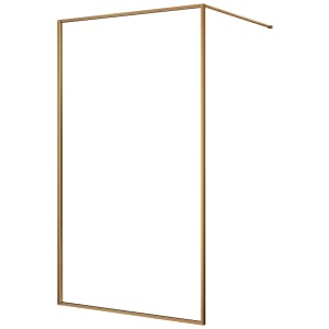 Nexa By Merlyn 8mm Brushed Bronze Framed Wet Room Shower Screen with 1m Bracing Bar - 2015 x 1200mm | Compare The Build