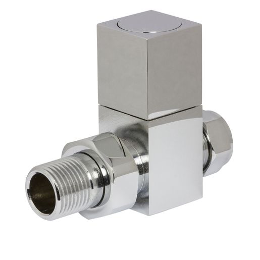 Towelrads Thermostatic Radiator Straight Valve and Lockshield Square Chrome 105 mm x 65 mm 129004 Price Comparisons | Compare The Build