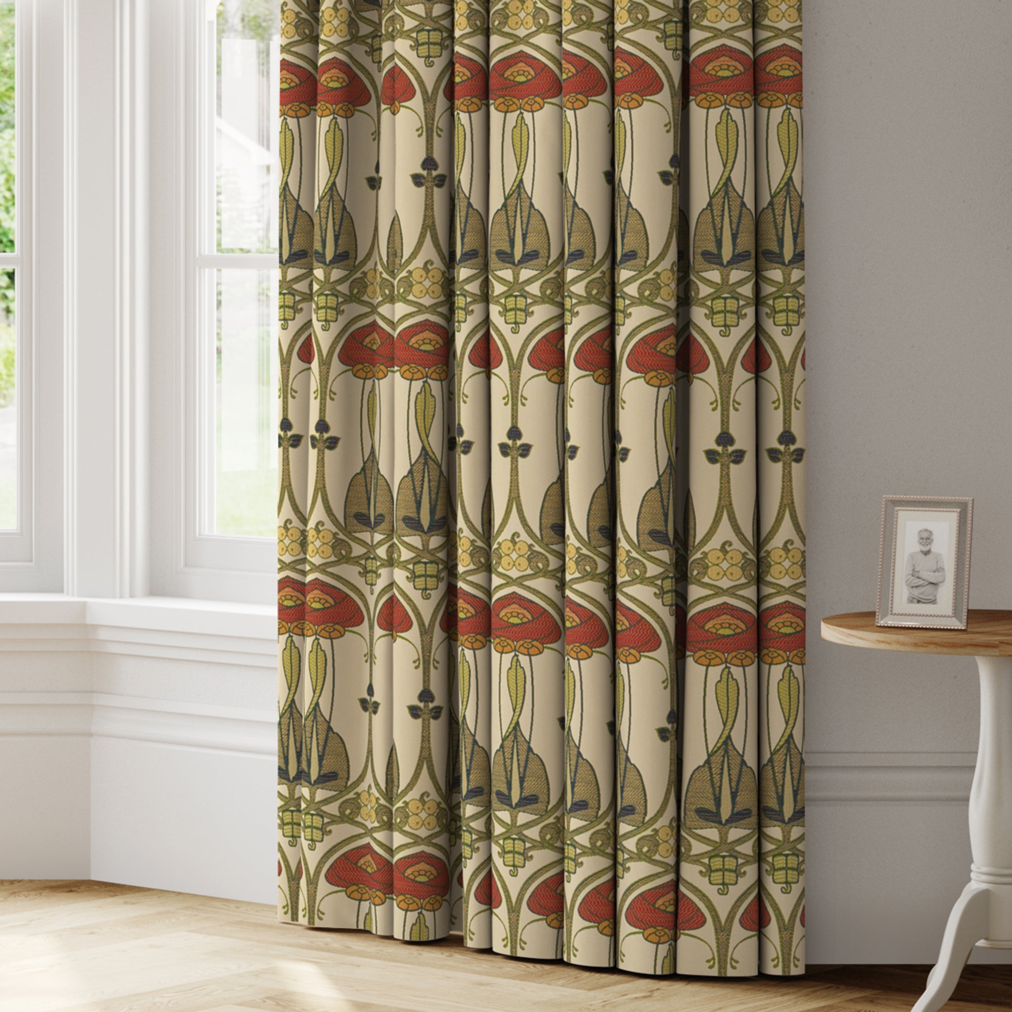 Belle Epoque Made to Measure Curtains Beige, Khaki and Red Price Comparisons | Compare The Build