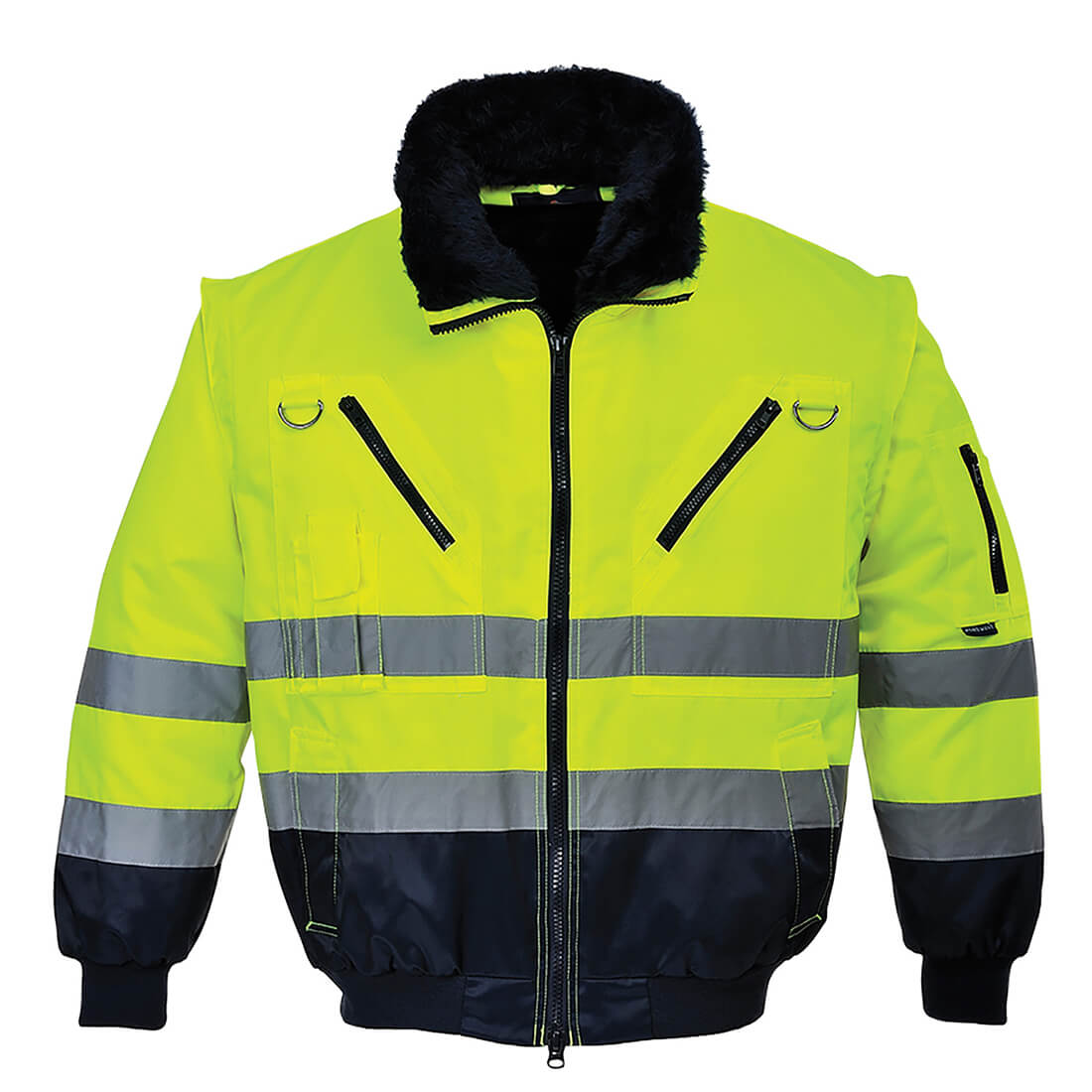 Portwest Hi Vis 3 in 1 Pilot Jacket Yellow / Navy 4XL | Compare The Build