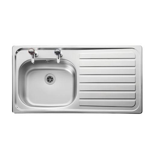 Leisure Lexin Stainless Steel 2 Tapholes Kitchen Sink 1.0 Bowl, Right Drainer Le95R Price Comparisons | Compare The Build