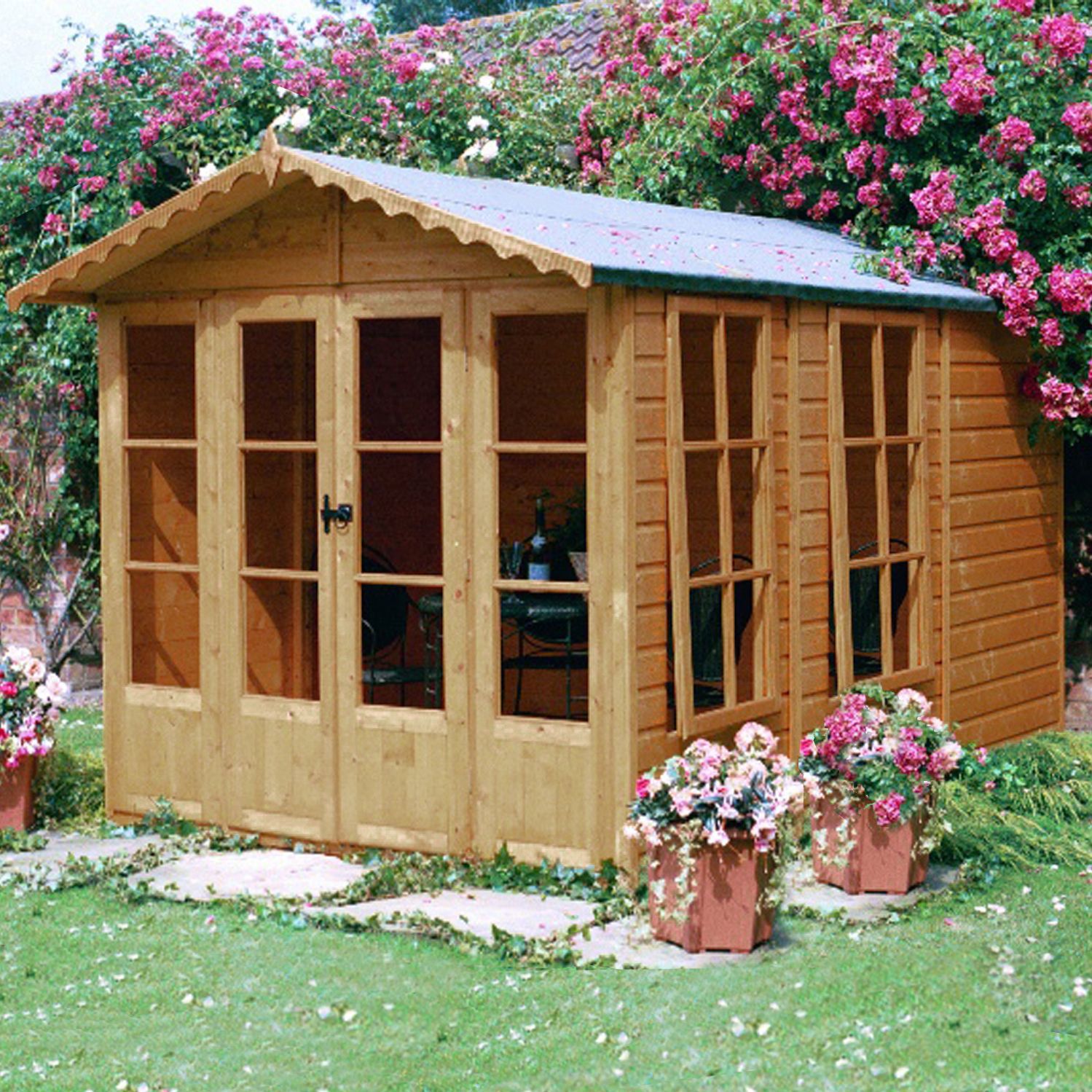 Shire Kensington 10X7 Apex Shiplap Wooden Summer House Price Comparisons | Compare The Build