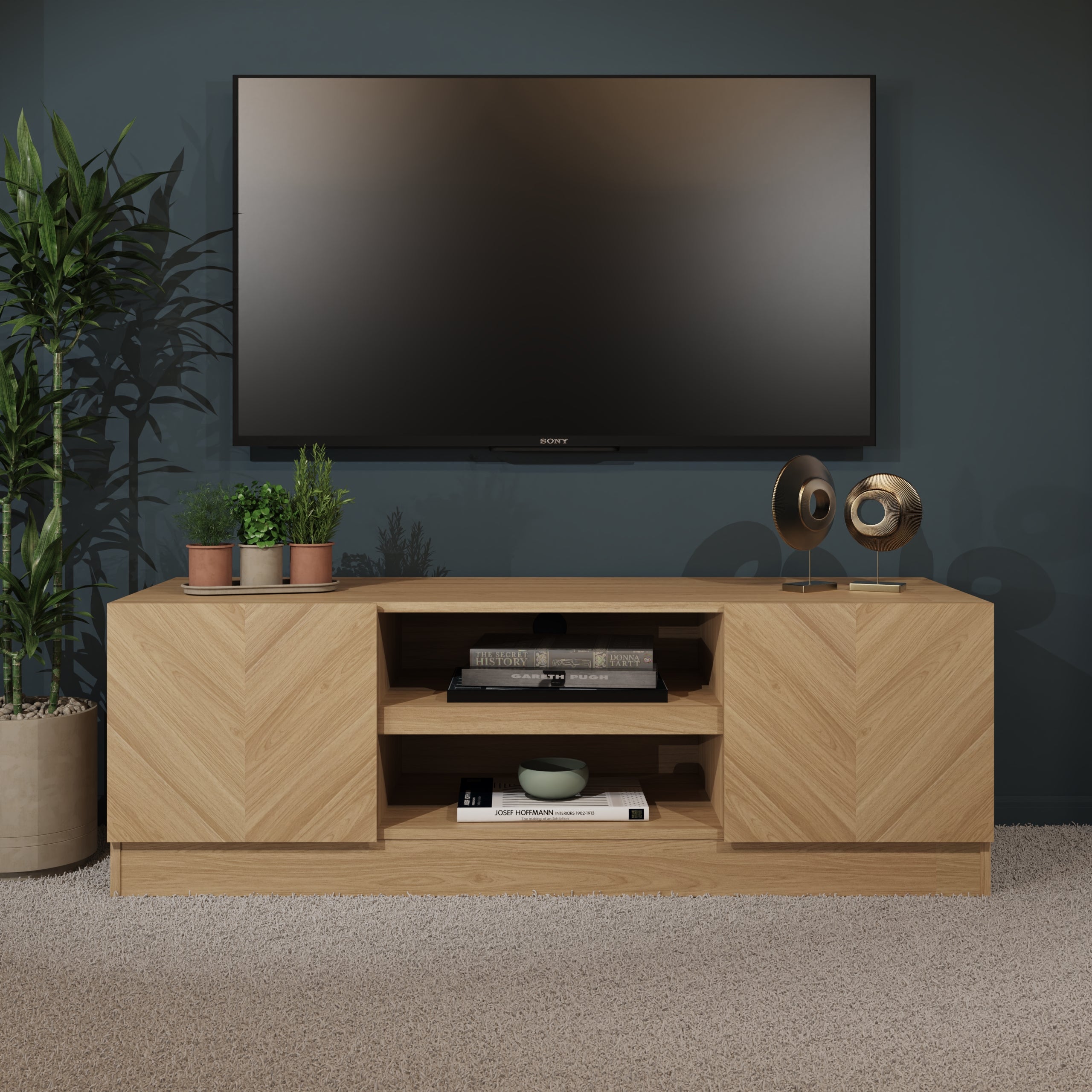 Taranto Wide TV Unit Oak Price Comparisons | Compare The Build
