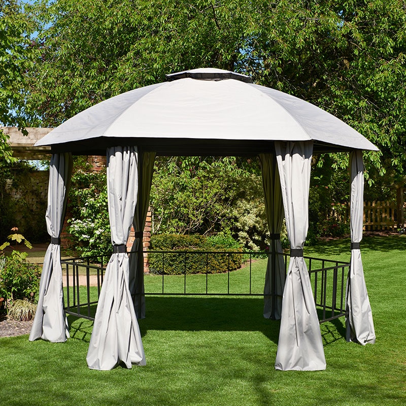 5'9 x 5'9 Glendale Big Hex Hexagonal Grey Garden Gazebo (1.75m x 1.75m) Price Comparisons | Compare The Build
