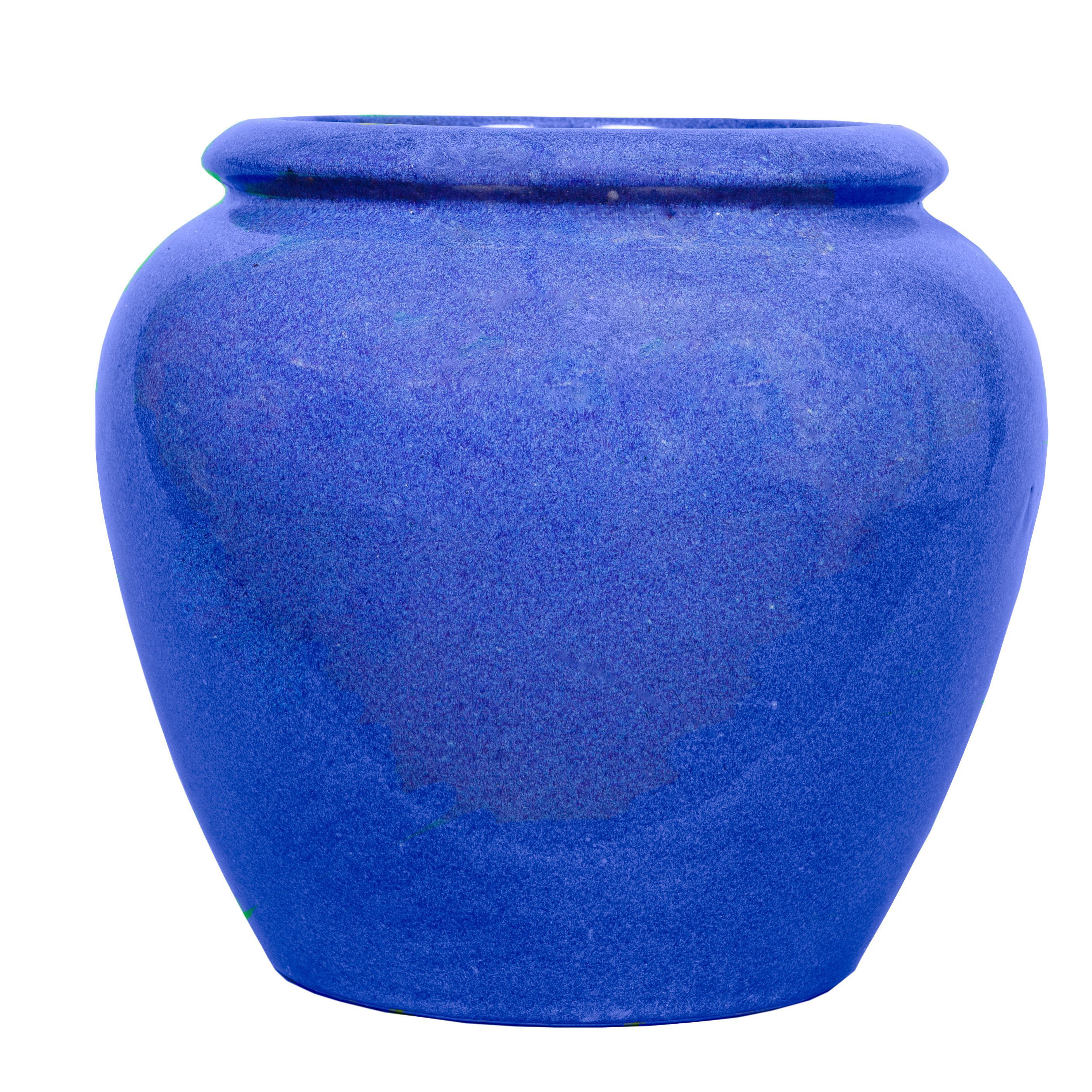 Verve Folly Round Glazed Blue Glazed Jar (H)300mm (Dia)350mm | Compare The Build