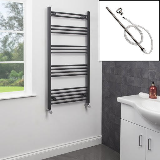 Dual Fuel Anthracite Heated Towel Rail 1200 x 600mm  Flat Manual | Compare The Build