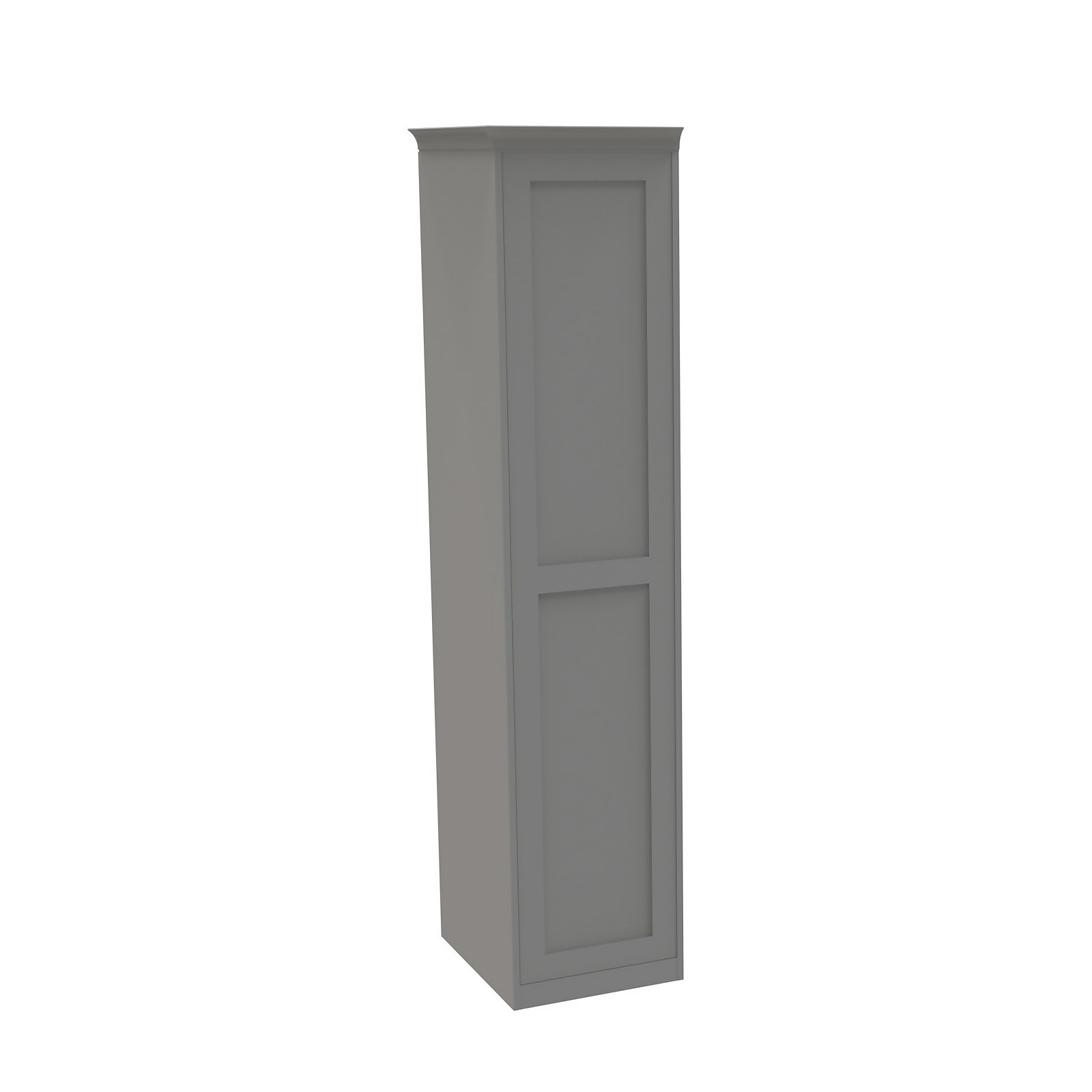 House Beautiful Realm Fitted Look Single Wardrobe, Grey Carcass - Grey Shaker Door (W) 551mm x (H) 2256mm Price Comparisons | Compare The Build