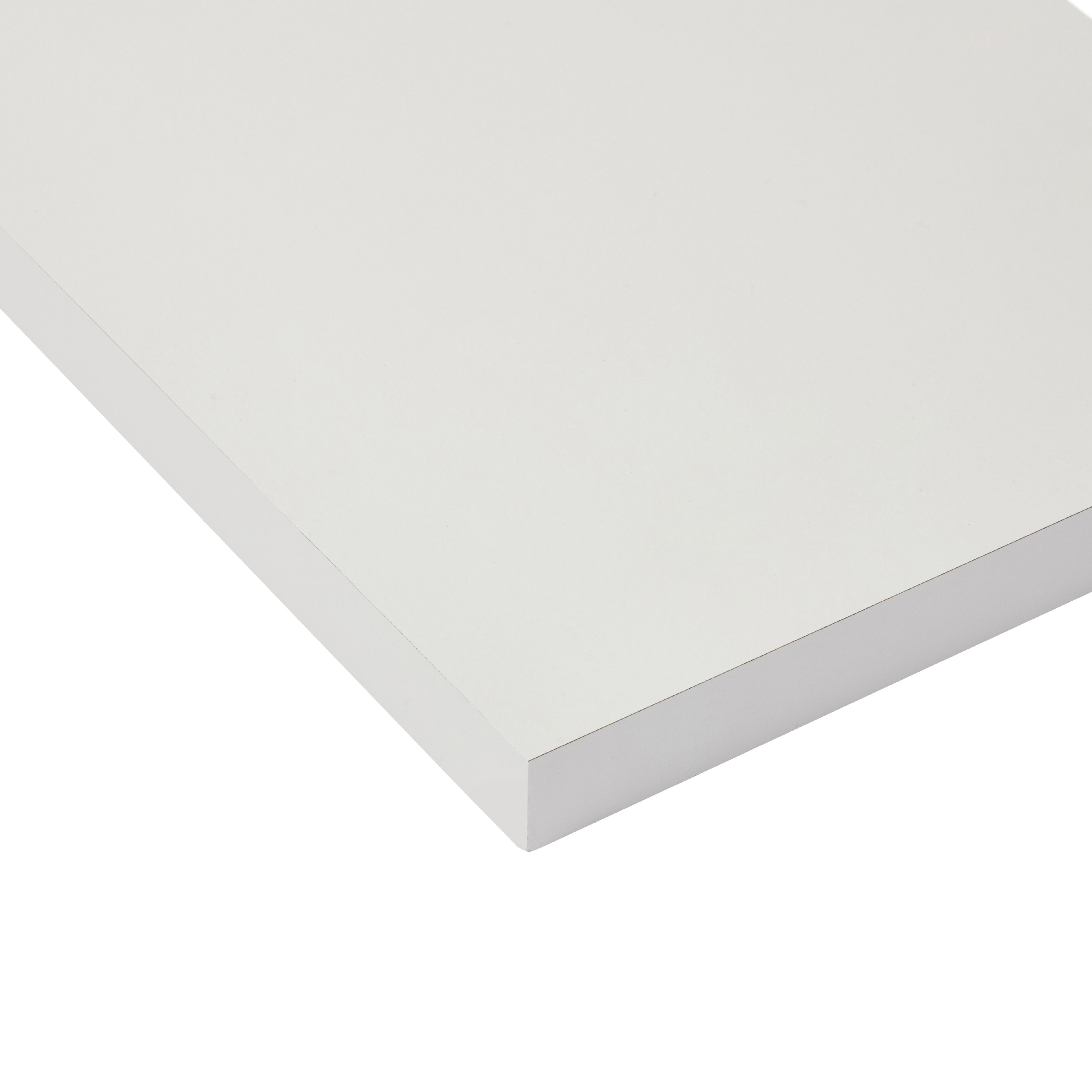 White Gloss Fully edged Furniture panel, (L)1.2m (W)300mm (T)18mm Price Comparisons | Compare The Build