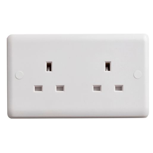 Deta Vimark Curve 13 A 2 Gang Unswitched Socket White VC1208 Price Comparisons | Compare The Build