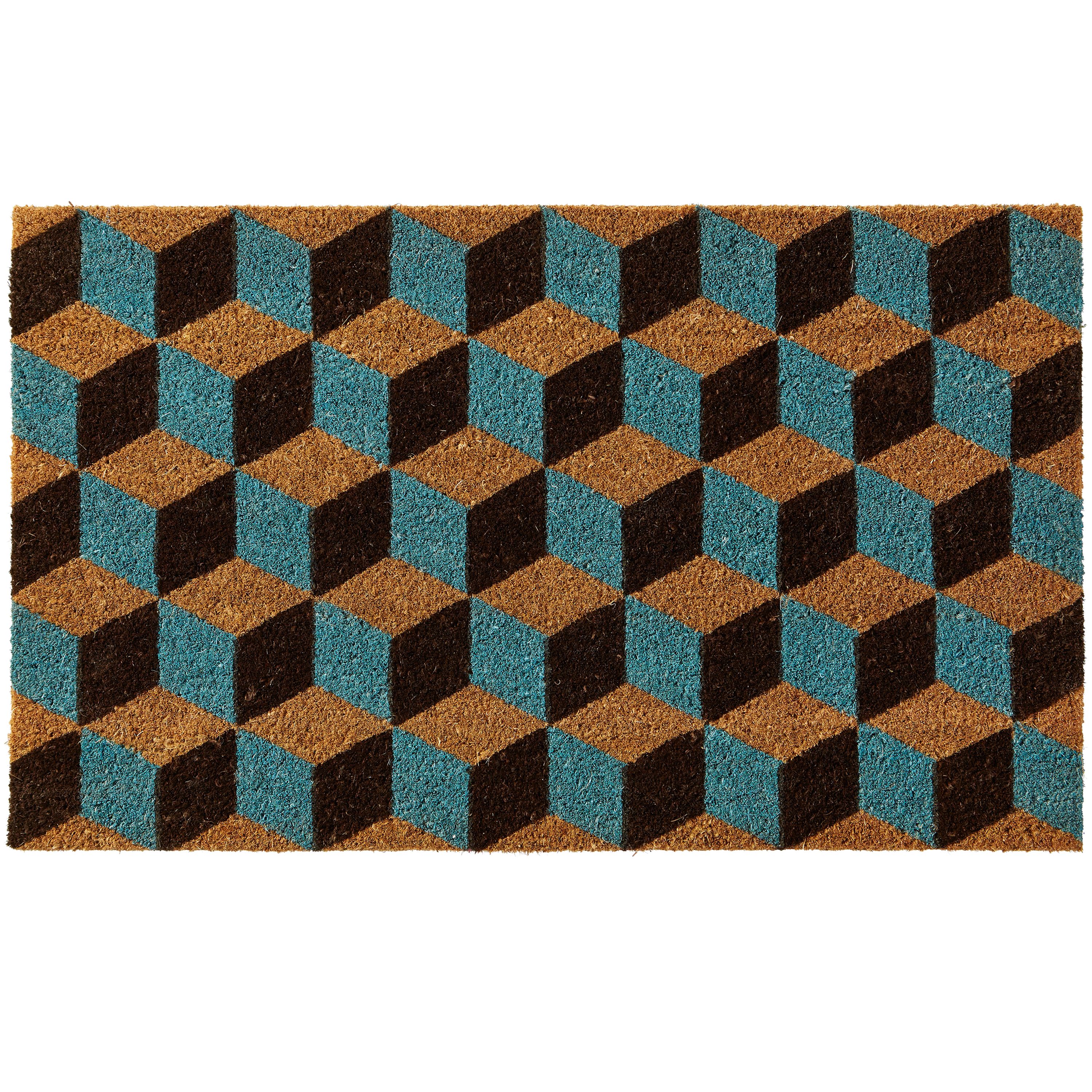 Colours Brown & Turquoise Door Mat (L)0.75M (W)0.45M | Compare The Build