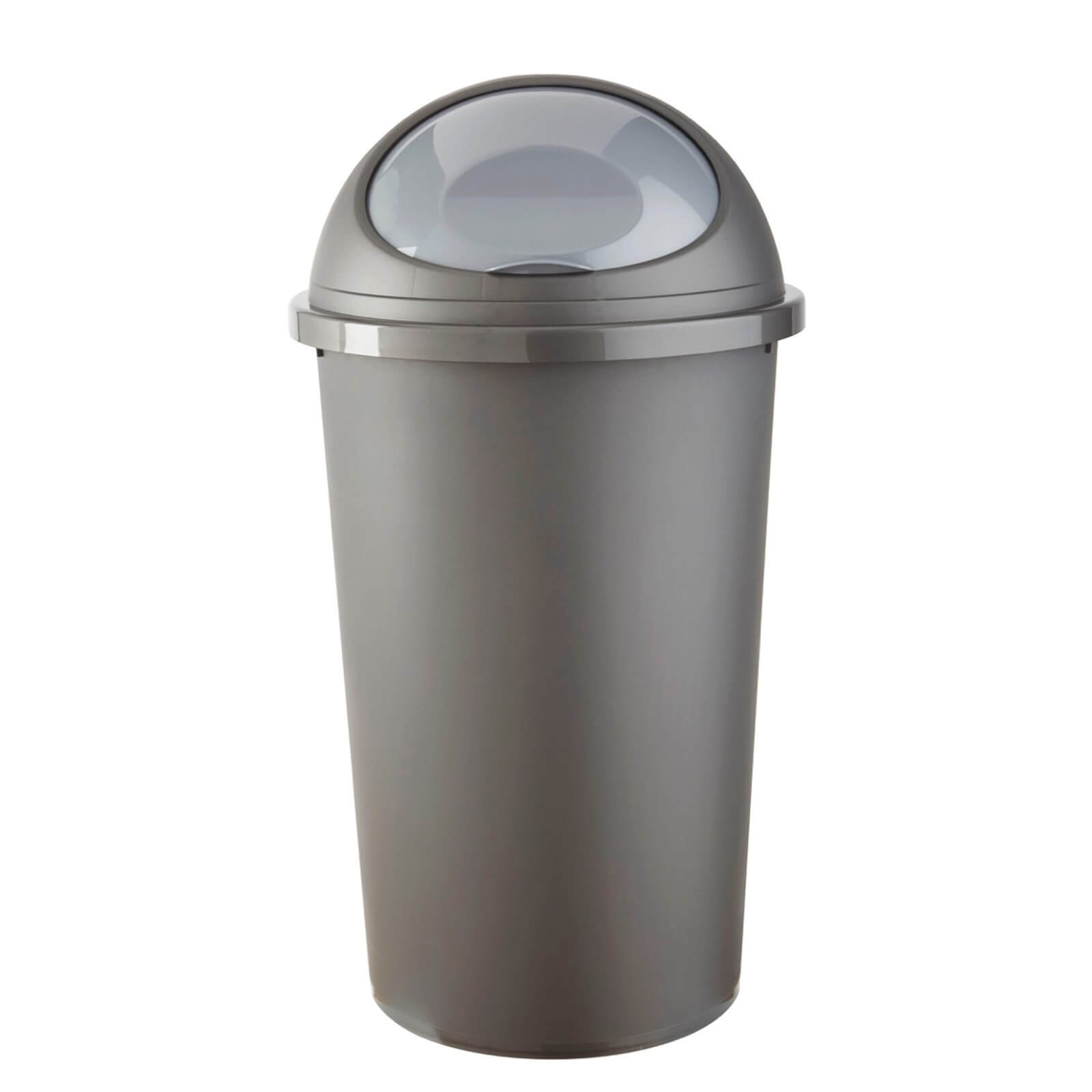 Tontarelli Platinum Effect Plastic Circular Kitchen Bin, 50L | Compare The Build