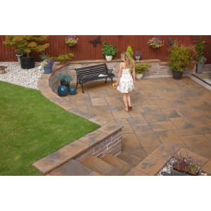 Marshalls Heritage Riven Calder Brown Paving Slab 450 x 450 x 38 mm - 8.91m2 pack | Compare The Build