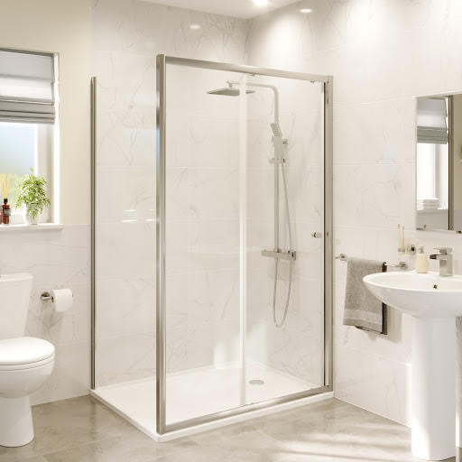 Hydrolux Sliding Shower Enclosure 1200 x 760mm with Tray - 4mm | Compare The Build