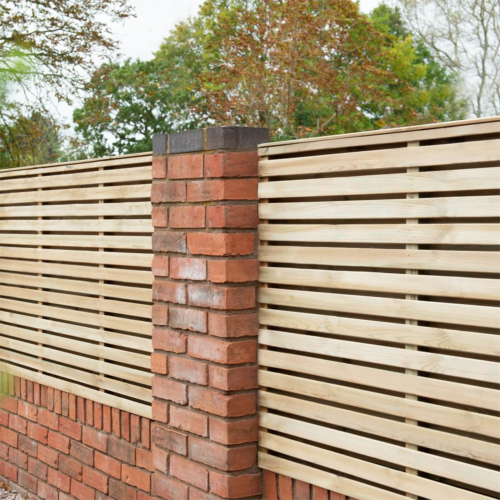 Contemporary Double Slatted Fence Panel (W)1.8M (H)0.9M, Pack Of 3 Price Comparisons | Compare The Build