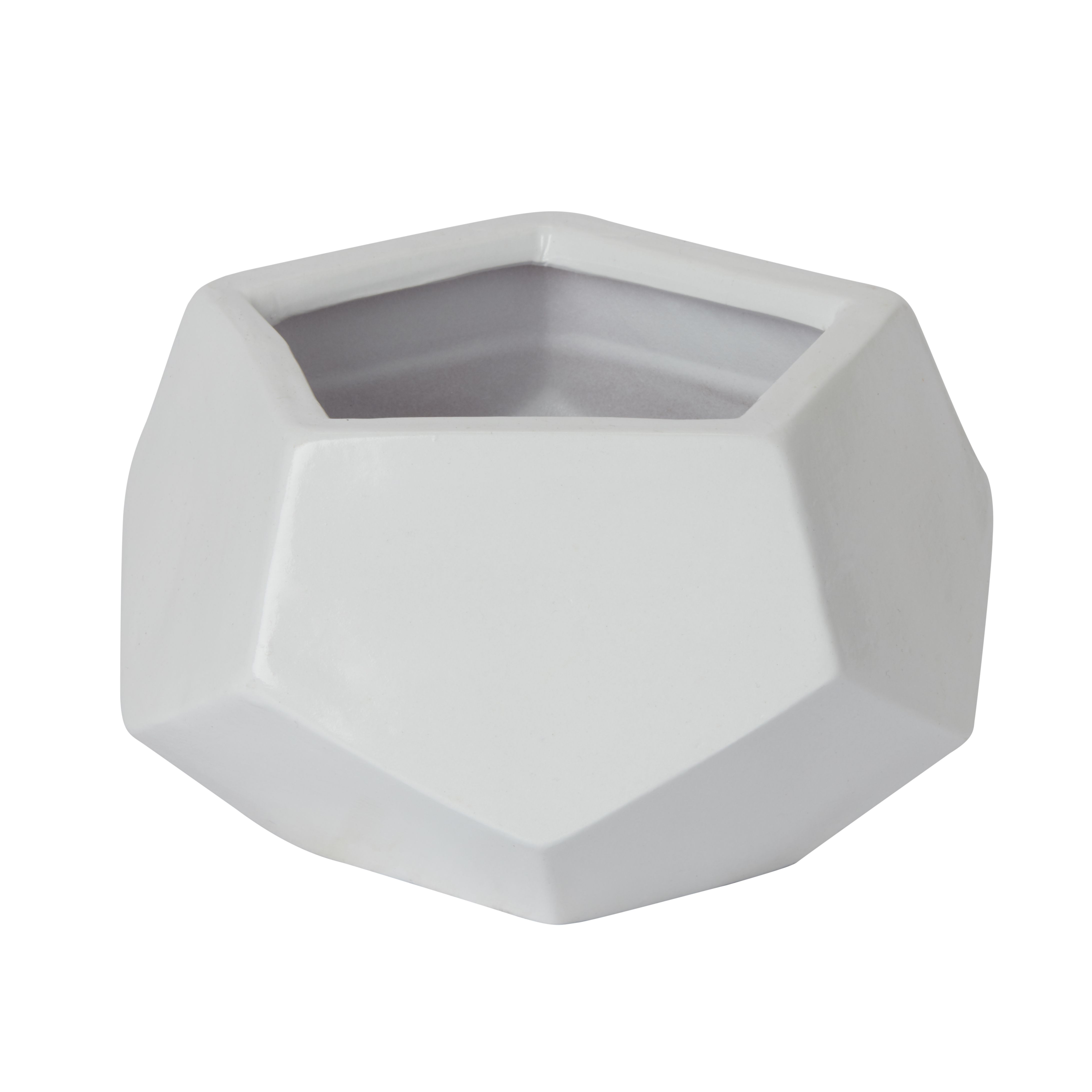 GoodHome White Clay Geometric Plant Pot (Dia)15.5Cm Price Comparisons | Compare The Build