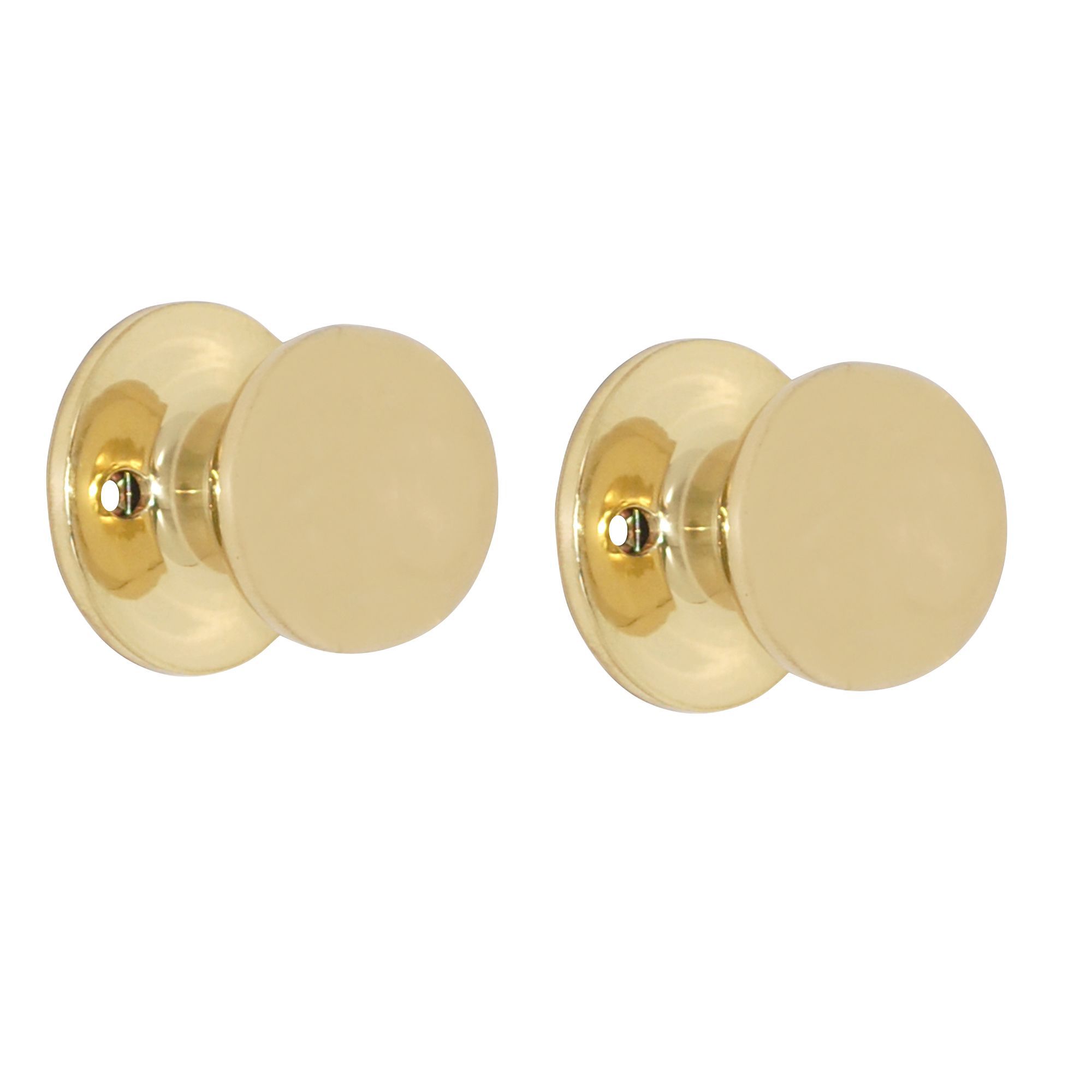 Polished Brass Effect Internal Round Latch Door Knob, Set | Compare The Build