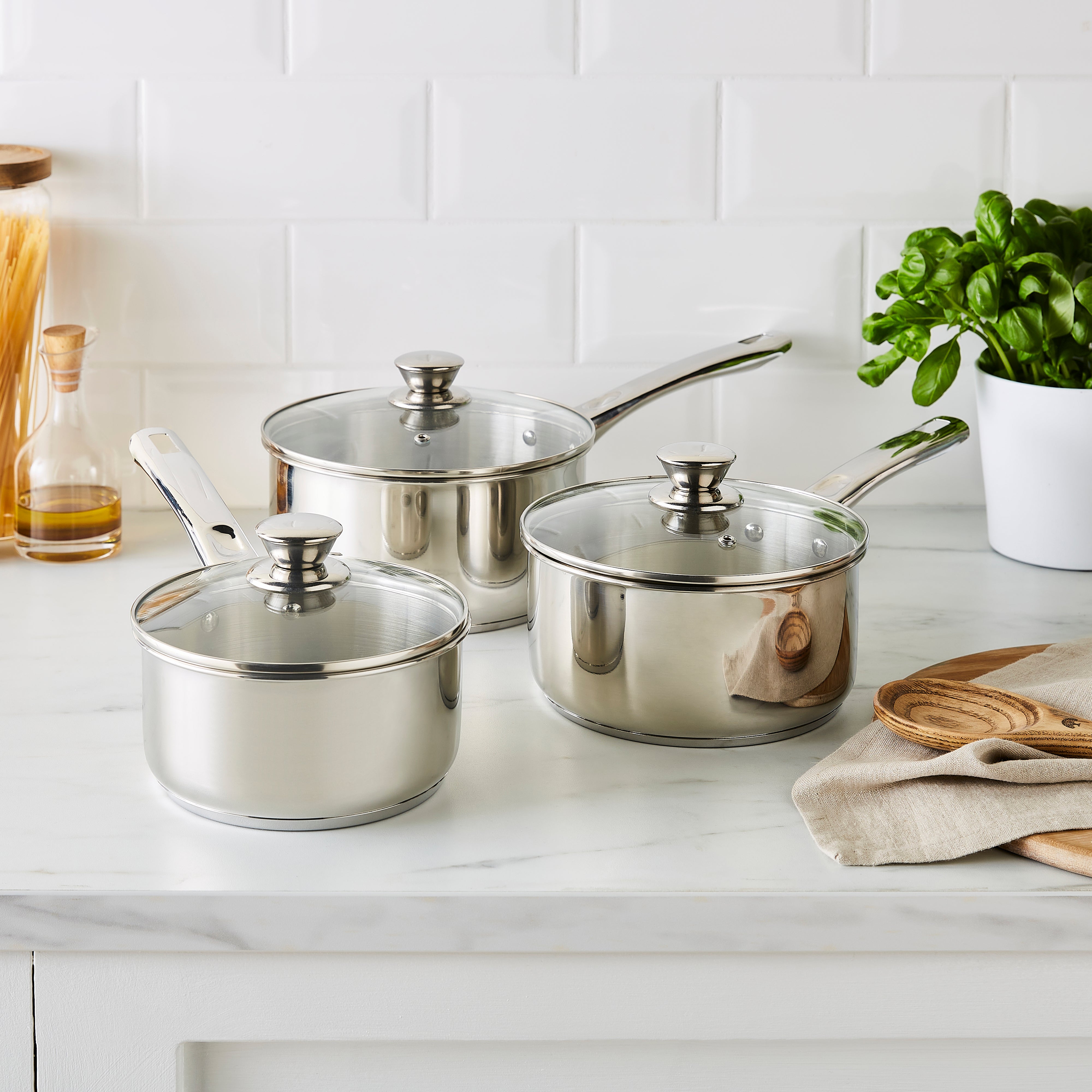 Stainless Steel 3 Piece Pan Set Silver Price Comparisons | Compare The Build
