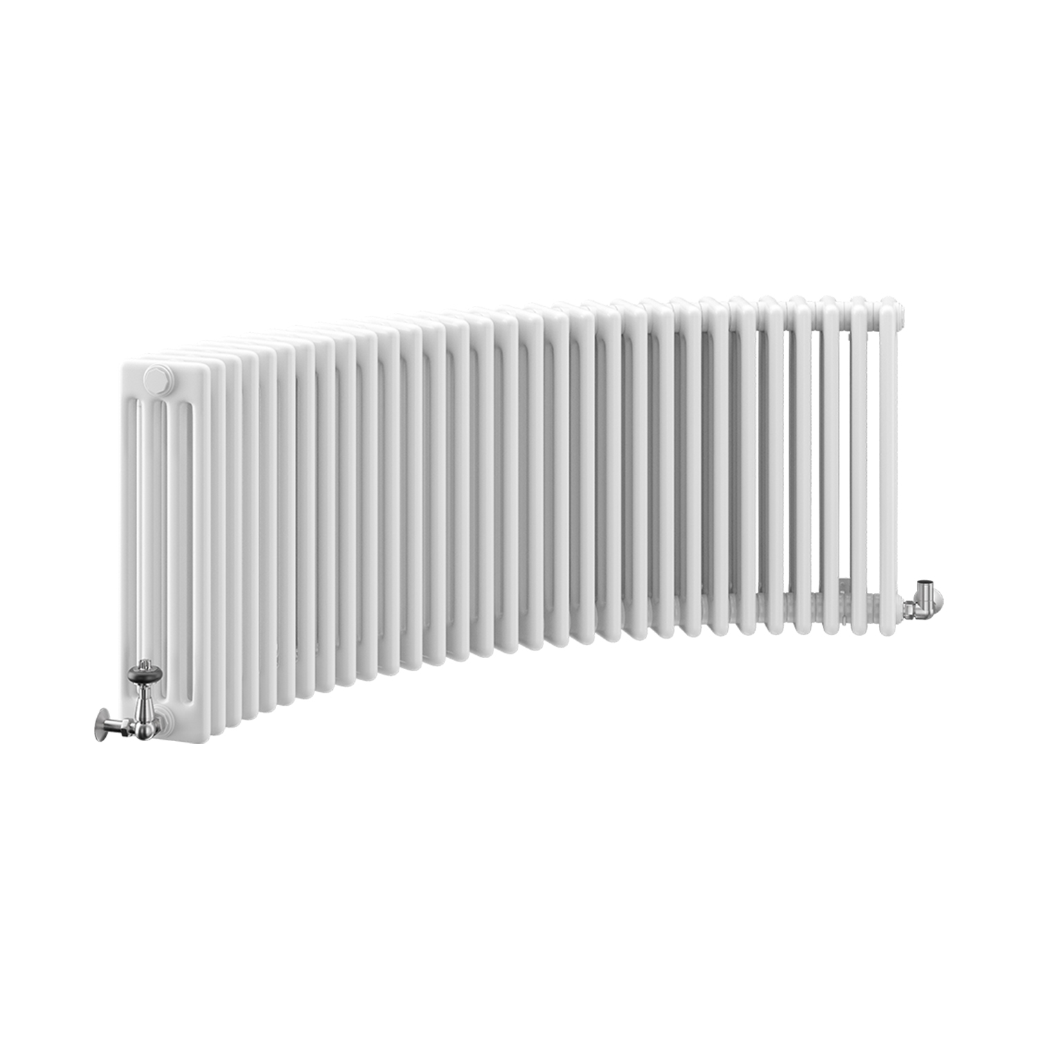 Nordic 4 Column Curved Horizontal Radiator, White, 400mm x 1554mm Price Comparisons | Compare The Build