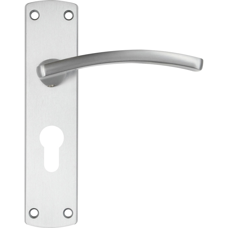 Stanza Toledo Door Handles Satin Euro Lock (Pair) in Silver Plastic Price Comparisons | Compare The Build